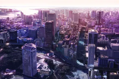 Bold Vibrant Wallpaper World Wallpaper 4K 1920x1267 A, Vibrant, Anime-style, Cityscape, At, Dusk, Featuring, Towering, Skyscrapers, Shimmering, Waterfront, Creates, White, Ultrawide, Full HD