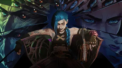 Moody Jinx Wallpaper Abstract Wallpaper 4K 3840x2160 Hd, Desktop, Wallpaper, Featuring, Jinx, From, The, Tv, Show, Arcane, Associated, League, Gray, Ultrawide, 4k
