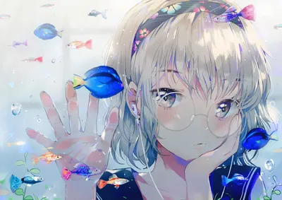 Radiant Anime Wallpaper Abstract Wallpaper 4K 1800x1272 Anime, Artwork, Of, A, Character, With, Short, White, Hair, Glasses, Surrounded, Colorful, Gray, Landscape