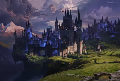 Fantasy Castle Rises Fantasy Wallpaper 4K 1920x1295 A, Stunning, Fantasy, Castle, Rises, Majestically, Against, Dramatic, Sky, Nestled, Lush, Green, Brown, Gray, Landscape, Full HD