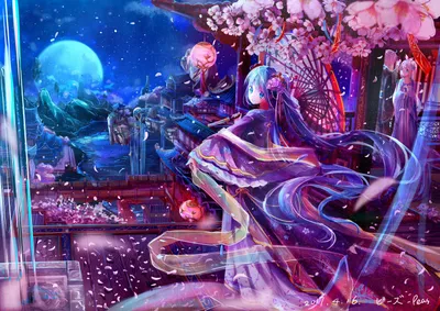 Calm Hatsune Wallpaper Abstract Wallpaper 4K 2935x2075 Hd, Desktop, Wallpaper, And, Background, Featuring, Hatsune, Miku, Anime-style, Vocaloid, Character, Surrounded, Red, Landscape, QHD