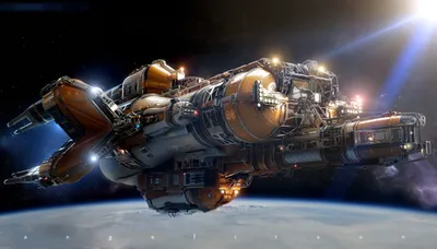Vivid Detailed Wallpaper Space Wallpaper 4K 2500x1429 Hd, Pc, Desktop, Wallpaper, Showcasing, A, Detailed, Sci‑fi, Spaceship, Orbiting, Planet, Deep, Gray, Ultrawide, Full HD