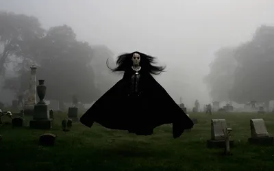 Epic Dark Wallpaper Black/Dark Wallpaper 4K 1920x1200 A, Dark, Gothic, Scene, Featuring, Figure, In, Flowing, Black, Cloak, Hovering, Foggy, White, Gray, Ultrawide, Full HD