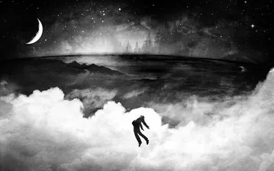 Sleek Artistic Wallpaper Space Wallpaper 4K 2560x1600 Artistic, Dark, Hd, Pc, Desktop, Wallpaper, Depicting, A, Silhouetted, Figure, Floating, Above, White, Ultrawide, QHD