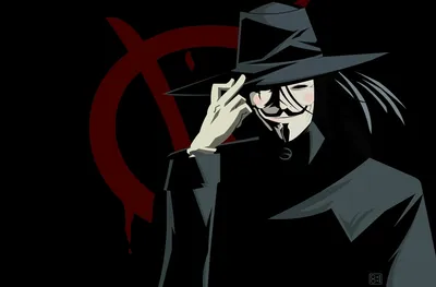 Sleek Illustration Wallpaper Black/Dark Wallpaper 4K 1600x1050 Illustration, Of, V:, From, The, Movie, For, Vendetta, His, Iconic, Mask, Hat, White, Ultrawide
