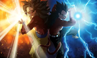 Goku Vegeta Their Fantasy Wallpaper 4K 1920x1160 Hd, Desktop, Wallpaper, Of, Goku, And, Vegeta, In, Their, Super, Saiyan, Forms, White, Ultrawide, Full HD