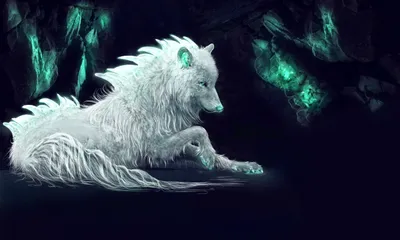 Fantasy Majestic White Wolf Animals Wallpaper 4K 5000x3000 Hd, Fantasy, Wallpaper, Featuring, A, Majestic, White, Wolf, Glowing, Accents, Resting, Mysterious, Gray, Ultrawide, 4k