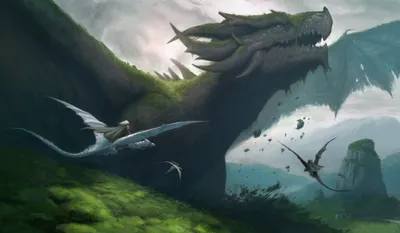 Fantasy Majestic Dragon Nature Wallpaper 4K 1920x1120 Hd, Fantasy, Wallpaper, Featuring, A, Majestic, Dragon, With, Moss-covered, Scales, Soaring, Through, Gray, Ultrawide, Full HD