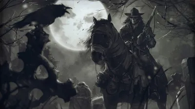 Dark Cowboy Holding Rifle Black/Dark Wallpaper 4K 1920x1080 A, Dark, Hd, Wallpaper, Featuring, Cowboy, Holding, Rifle, Riding, Horse, Under, Full, White, Ultrawide, Full HD