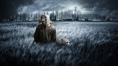 Crisp Person Wallpaper World Wallpaper 4K 1920x1080 Hd, Wallpaper, Of, A, Person, In, Gas, Mask, Sitting, Field, Desolate, Cityscape, Gray, Ultrawide, Full HD