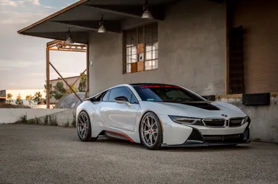 Moody Silver Wallpaper Cars Wallpaper 4K 4096x2731 Silver, Bmw, I8, Supercar, Parked, Outside, An, Industrial, Building, Captured, Stunning, Ultra, Gray, Landscape, 4k