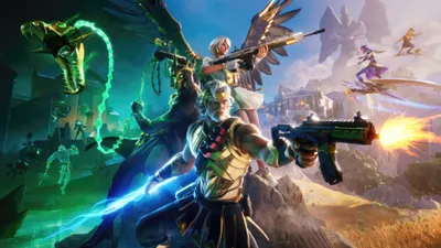 Fortnite Game Characters Games Wallpaper 4K 5120x2880 Fortnite, Game, Characters, In, Action, On, A, Dynamic, Desktop, Showcasing, Intense, Battle, Green, Pink, Ultrawide, 4k
