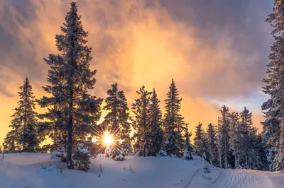 Moody Winter Wallpaper Nature Wallpaper 4K 2048x1366 Hd, Wallpaper, Of, A, Winter, Sunset, With, Vibrant, Cloud-filled, Sky, Above, Snowy, Orange, Purple, Gray, Landscape, Full HD