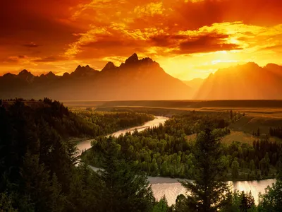 Nature Sunset River Nature Wallpaper 4K 1600x1200 Hd, Desktop, Wallpaper, And, Background, Featuring, A, Beautiful, Nature, Scene, Sunset, River, Orange, Landscape
