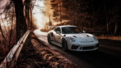 White Gt3 Forest Sunbeams Nature Wallpaper 4K 3840x2160 A, White, Porsche, 911, Gt3, Rs, Driving, On, Forest, Road, Sunbeams, Filtering, Ultrawide, 4k