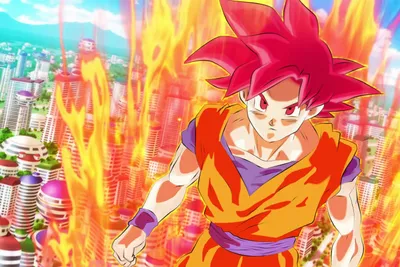 Moody Goku Wallpaper Fantasy Wallpaper 4K 5760x3840 Hd, Desktop, Wallpaper, Of, Goku, In, His, Super, Saiyan, (god, Form, Dragon, Red, Orange, Purple, Landscape, 4k