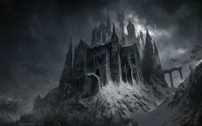 Dark Ominous Castle Amidst Nature Wallpaper 4K 2000x1250 Hd, Wallpaper, Showcasing, A, Dark, Ominous, Castle, Set, Amidst, Stormy, Sky, Perched, Gray, Ultrawide, Full HD