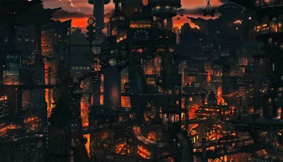 Vibrant Anime Wallpaper World Wallpaper 4K 2800x1600 Hd, Anime, Cityscape, At, Dusk, With, Glowing, Lights, Intricate, Buildings, Creating, Detailed, Brown, Black, Ultrawide, QHD
