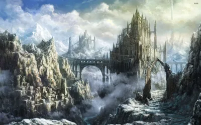 Fantasy Cityscape Majestic Castles Fantasy Wallpaper 4K 2880x1800 A, Stunning, Hd, Fantasy, Cityscape, Featuring, Majestic, Castles, Towering, Spires, Set, Against, White, Ultrawide, QHD