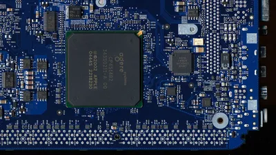 Close Blue Circuit Technology Wallpaper 4K 1920x1080 A, Close-up, View, Of, Blue, Circuit, Board, Featuring, Intricate, Components, Chips, Serving, Brown, Gray, Ultrawide, Full HD