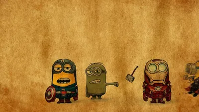 Serene Minions Wallpaper Abstract Wallpaper 4K 1920x1080 Hd, Desktop, Wallpaper, Featuring, Minions, Dressed, As, Marvel, Superheroes, Including, Captain, America, Orange, Ultrawide, Full HD