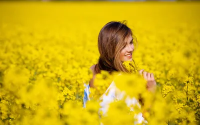 Sleek Woman Wallpaper Abstract Wallpaper 4K 2880x1800 Hd, Desktop, Wallpaper, Featuring, A, Woman, Smiling, In, Vibrant, Yellow, Rapeseed, Field, Purple, Ultrawide, QHD