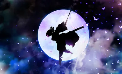 Shinobu Kochou Demon Slayer Kimetsu Space Wallpaper 4K 2000x1213 Hd, Wallpaper, Of, Shinobu, Kochou, From, Demon, Slayer, Kimetsu, Yaiba, Depicted, Black, Ultrawide, Full HD