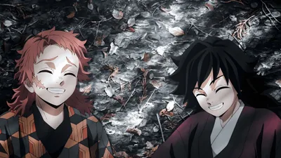 Anime Smiling Characters Demon Black/Dark Wallpaper 4K 4000x2250 Anime-style, 4k, Ultra, Hd, Desktop, Wallpaper, Featuring, Smiling, Characters, Demon, Slayer, Kimetsu, Gray, Ultrawide