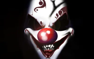 Menacing Clown Face Black/Dark Wallpaper 4K 1920x1200 A, Menacing, Clown, Face, With, Sinister, Grin, Dark, Capturing, Essence, Halloween, Spooky, White, Ultrawide, Full HD