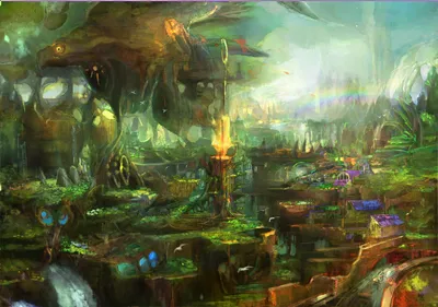 Fantasy Cityscape Vibrant Colors World Wallpaper 4K 1538x1080 Hd, Fantasy, Cityscape, With, Vibrant, Colors, And, Intricate, Structures, Blending, Nature, Architecture, White, Gray, Landscape