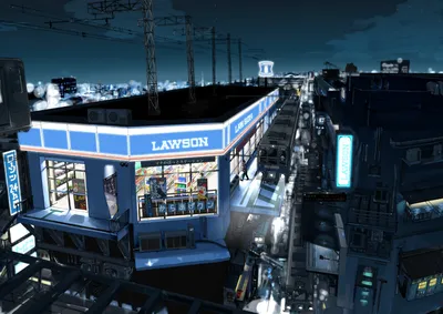 Dreamy Vibrant Wallpaper World Wallpaper 4K 3508x2480 A, Vibrant, Anime, Cityscape, At, Night, Showcasing, Lawson, Convenience, Store, Amidst, Illuminated, White, Pink, Landscape, QHD