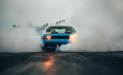 Serene Blue Wallpaper Cars Wallpaper 4K 6596x4031 Blue, Dodge, Challenger, Srt, Hellcat, Muscle, Car, Performing, Burnout, Captured, Ultra, Dynamic, Gray, White, Ultrawide, 4k