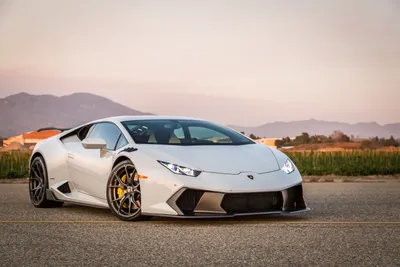 Radiant Sleek Wallpaper Cars Wallpaper 4K 5760x3840 A, Sleek, White, Lamborghini, Huracan, Showcasing, Its, Modern, Design, Powerful, Stance, Sits, Landscape, 4k