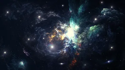 Vibrant Sci Space Glowing Wallpaper 4K, Space category