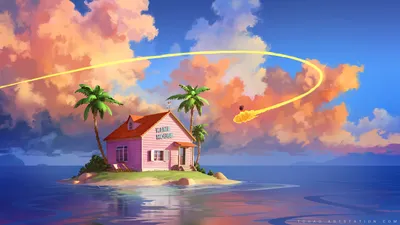 Moody Vibrant Wallpaper Nature Wallpaper 4K 1920x1080 A, Vibrant, Hd, Wallpaper, Featuring, The, Iconic, Kame, House, Dragon, Ball, Small, Brown, Gray, Ultrawide, Full HD