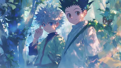 Dreamy Animated Wallpaper Nature Wallpaper 4K 2912x1632 Hd, Desktop, Wallpaper, Featuring, Animated, Characters, Gon, Freecss, Killua, Zoldyck, Hunter, Standing, Gray, Ultrawide, QHD