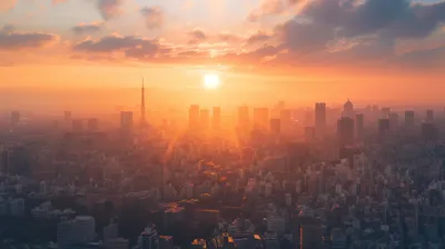 Epic Tokyo Wallpaper Nature Wallpaper 4K 2912x1632 Stunning, Hd, Wallpaper, Of, Tokyo, Skyline, At, Sunset, Radiant, Clouds, Warm, Sunlight, Orange, Purple, Ultrawide, QHD