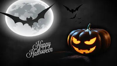 Misty Dark Wallpaper Space Wallpaper 4K 1920x1080 A, Dark, Halloween, Scene, Featuring, Glowing, Jack-o'-lantern, Jack-o, 039, Lantern, Bats, Flying, White, Ultrawide, Full HD