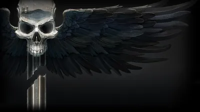 Serene Dark Wallpaper Black/Dark Wallpaper 4K 1920x1080 Hd, Pc, Desktop, Wallpaper, Featuring, A, Dark, Skull, Expansive, Detailed, Black, Wings, Ultrawide, Full HD