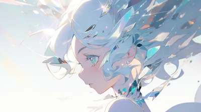 Anime Side Profile Abstract Wallpaper 4K 2912x1632 Hd, Anime, Wallpaper, Featuring, A, Side, Profile, Of, Girl, Blue, Hair, Sparkling, White, Ultrawide, QHD