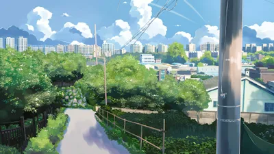 Vibrant Anime Wallpaper World Wallpaper 4K 4160x2340 Anime, Cityscape, Featuring, Lush, Greenery, And, A, Vibrant, Urban, Skyline, Under, Bright, Pink, Gray, White, Ultrawide, 4k