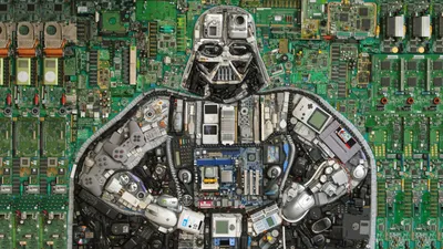 Epic Darth Wallpaper Technology Wallpaper 4K 2867x1613 A, Striking, Hd, Wallpaper, Featuring, Darth, Vader, Crafted, Various, Electronic, Components, Set, Gray, Ultrawide, QHD