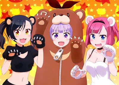Anime Three Cheerful Space Wallpaper 4K 5686x4093 Anime-style, 4k, Ultra, Hd, Desktop, Wallpaper, Featuring, Three, Cheerful, Characters, New, Game, White, Orange, Landscape