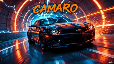 Black Chevrolet Camaro Racing Neon Cars Wallpaper 4K 7680x4320 8k, Ultra, Hd, Pc, Desktop, Wallpaper, Of, A, Black, Chevrolet, Camaro, Racing, Orange, Ultrawide, 4k