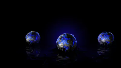 Vibrant Abstract Wallpaper Black/Dark Wallpaper 4K 1920x1080 An, Abstract, Blue, Composition, Featuring, Three, Illuminated, Spheres, Set, Against, Dark, Creating, Pink, Red, Brown, Ultrawide, Full HD