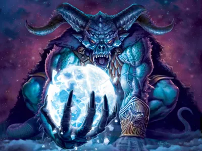 Moody Dark Wallpaper Black/Dark Wallpaper 4K 1920x1440 Hd, Desktop, Wallpaper, Of, A, Dark, Horned, Demon, Creature, Clutching, Glowing, Orb, White, Landscape, Full HD