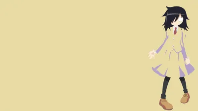 Minimalist Tomoko Kuroki Anime Minimal Wallpaper 4K 1920x1080 A, Minimalist, Hd, Wallpaper, Featuring, Tomoko, Kuroki, From, Anime, Watamote, Depicted, Unique, White, Ultrawide, Full HD