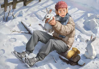 Dark Yuji Wallpaper Nature Wallpaper 4K 2300x1626 Hd, Desktop, Wallpaper, Featuring, Yuji, Itadori, From, Jujutsu, Kaisen, Sitting, Snow, Holding, White, Landscape, Full HD