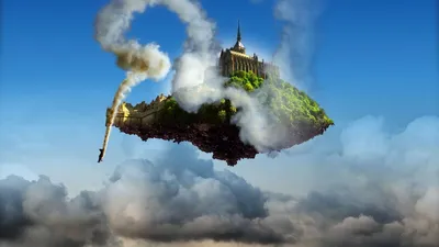 Fantasy City Floating Fantasy Wallpaper 4K 1920x1080 Hd, Fantasy, City, Wallpaper, Featuring, A, Floating, Island, Castle, Surrounded, Clouds, Against, Red, Ultrawide, Full HD