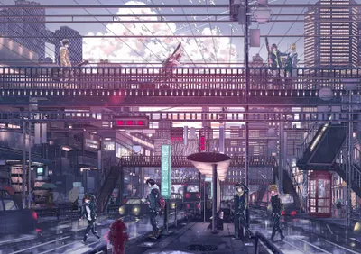 Dreamy Anime Wallpaper World Wallpaper 4K 3612x2551 Hd, Anime, Cityscape, Wallpaper, Featuring, A, Detailed, Urban, Scene, Characters, Bridge, Intricate, White, Gray, Landscape, QHD
